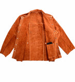 Leather Welding Work Jacket Flame-Resistant Heavy Duty Split Cowhide Leather