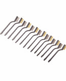 14 Pack Wire Brush Set for Cleaning Welding Slag and Rust, Curved Handle Masonry brush Wire bristle Scratch Brush (Stainless Steel and Brass)