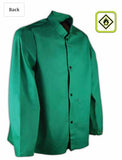Flame Resistant 12 oz. Cotton Jacket, Green, 30", Snap Front and Wrist Enclosures