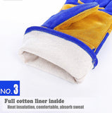 Welding Gloves - Heat Resistant & Wear Resistant Lined Leather and Fireproof Stitching