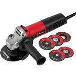 Angle Grinder 7.5-Amp 4-1/2inch with 2 Grinding Wheels, 2 Cutting Wheels, Flap Disc and Auxiliary Handle
