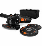 WEN 94475 7.5-Amp 4-1/2-Inch Angle Grinder with Reversible Handle, Three Grinding Discs, and Carrying Case