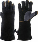 Extreme Heat & Fire Resistant Gloves Leather with Kevlar Stitching,Mitts Perfect for Fireplace