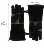 Extreme Heat & Fire Resistant Gloves Leather with Kevlar Stitching,Mitts Perfect for Fireplace