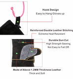 Extreme Heat & Fire Resistant Gloves Leather with Kevlar Stitching,Mitts Perfect for Fireplace