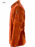 Leather Welding Work Jacket Flame-Resistant Heavy Duty Split Cowhide Leather