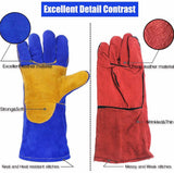 Welding Gloves - Heat Resistant & Wear Resistant Lined Leather and Fireproof Stitching