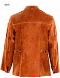 Leather Welding Work Jacket Flame-Resistant Heavy Duty Split Cowhide Leather