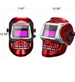Auto Darkening Hood with Adjustable Shade Range 4/9-13 for Mig Tig Arc Welder Mask (Skull Design)