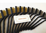 14 Pack Wire Brush Set for Cleaning Welding Slag and Rust, Curved Handle Masonry brush Wire bristle Scratch Brush (Stainless Steel and Brass)