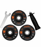 WEN 94475 7.5-Amp 4-1/2-Inch Angle Grinder with Reversible Handle, Three Grinding Discs, and Carrying Case