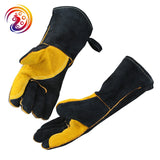 Black Welding Work Gloves with Yellow Palm