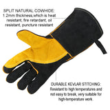 Black Welding Work Gloves with Yellow Palm