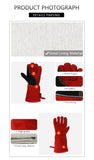 Welding Work Glove with Palm Cow Split Leather Heat Resistant