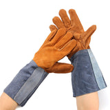 Welding Cowhide Leather Gloves Heat Shield Cover Guard Safe Protecting