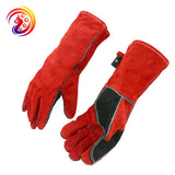 Welding Work Glove with Palm Cow Split Leather Heat Resistant